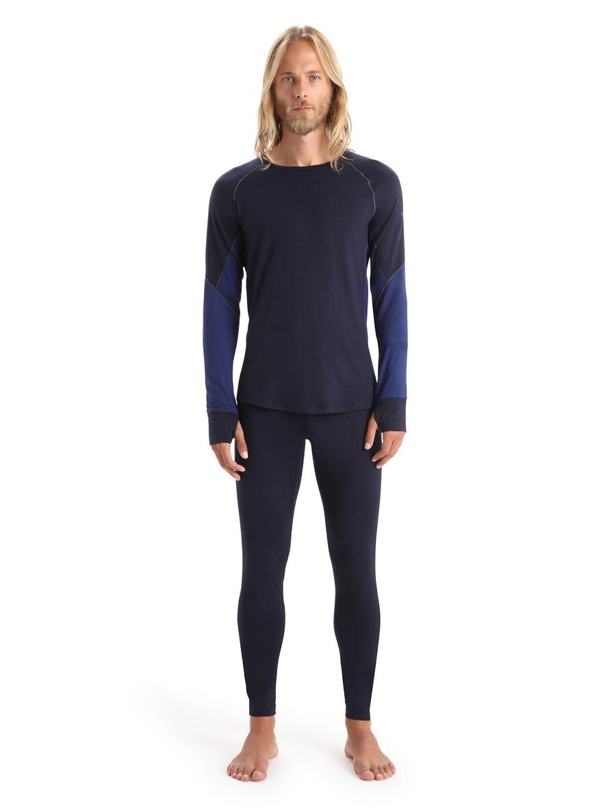 Icebreaker BodyfitZone™ Merino 260 Zone Long Sleeve Crewe Thermal Top Férfi Base Layers Sötétkék Királykék Sötétkék | HU 1381DFMN